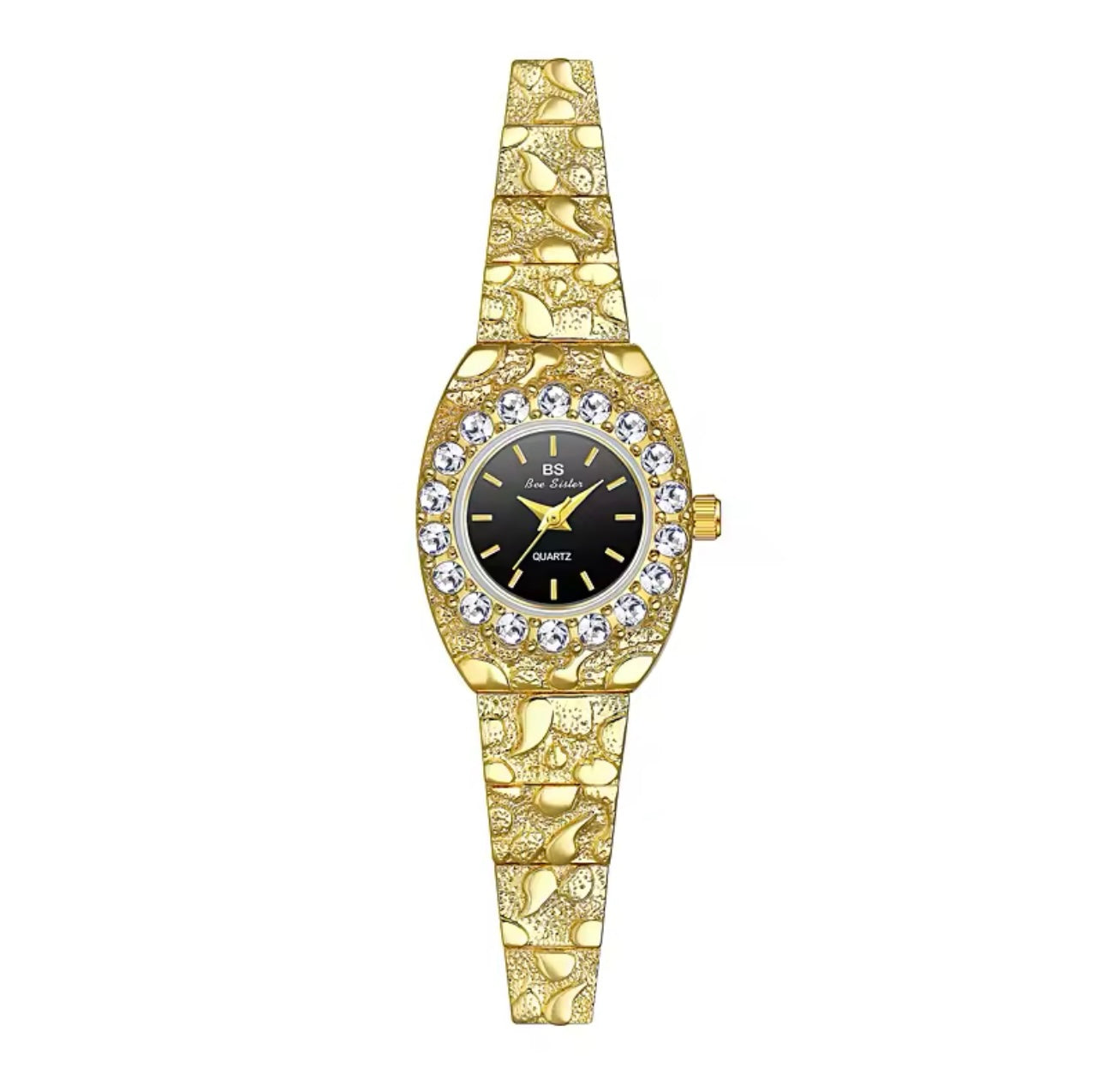Women’s Gold Watch, Bracelet Watch, Vintage Watch, Gold Crystal Watch