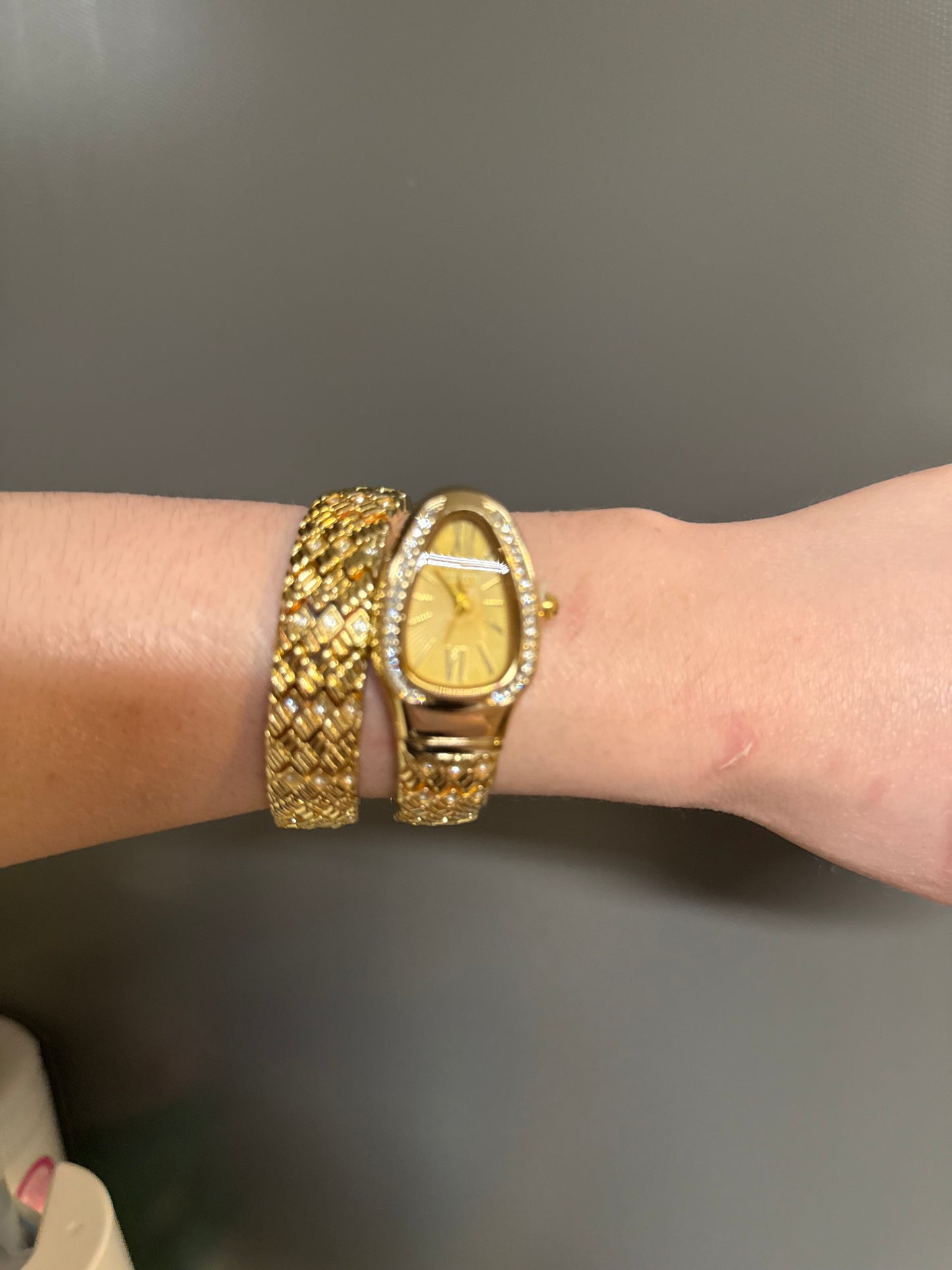 Women's Gold Snake Watch, Gold Wrap Watch, Vintage Watch