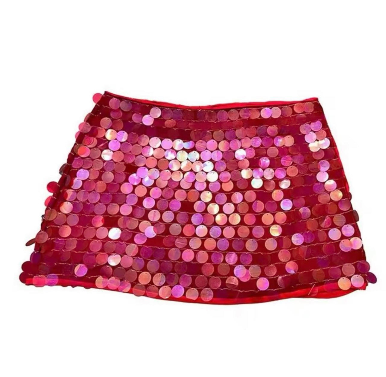 Pink Sequin Mini Skirt