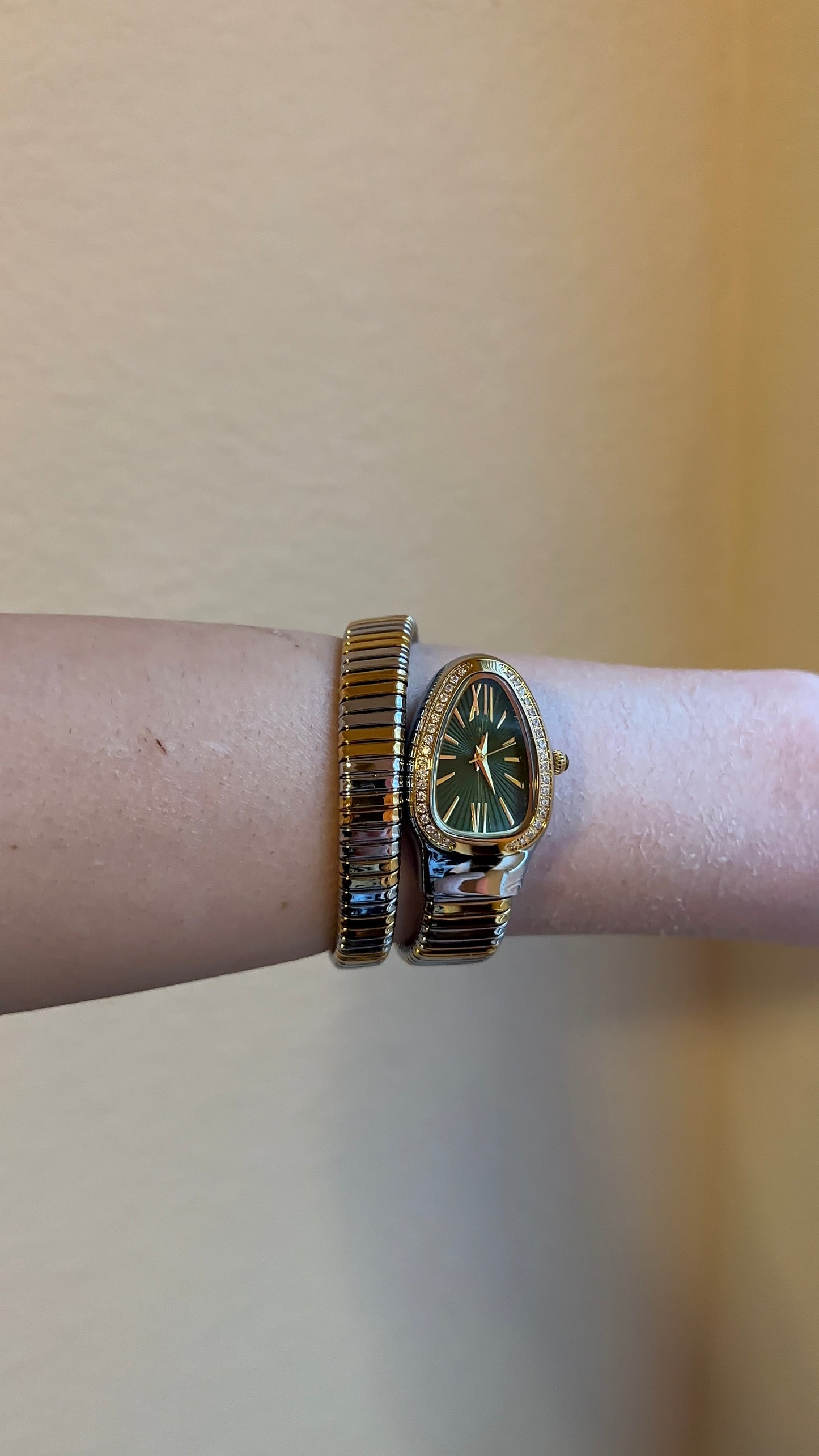 Women's Gold Watch, Snake Gold Watch, Wrap Watch, Vintage Watch, Gemstone Watch, Women's Watch, Vintage Inspired Watch, Gift for Her