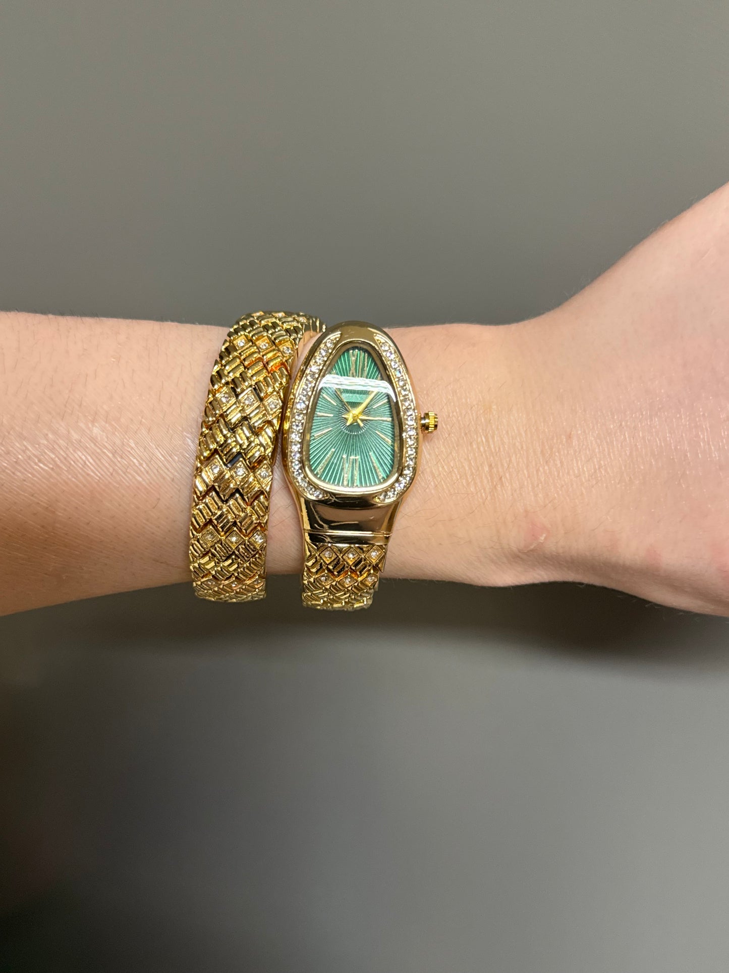 Women's Gold Snake Watch, Gold Wrap Watch, Vintage Watch