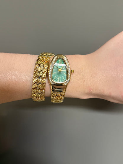 Women's Gold Snake Watch, Gold Wrap Watch, Vintage Watch