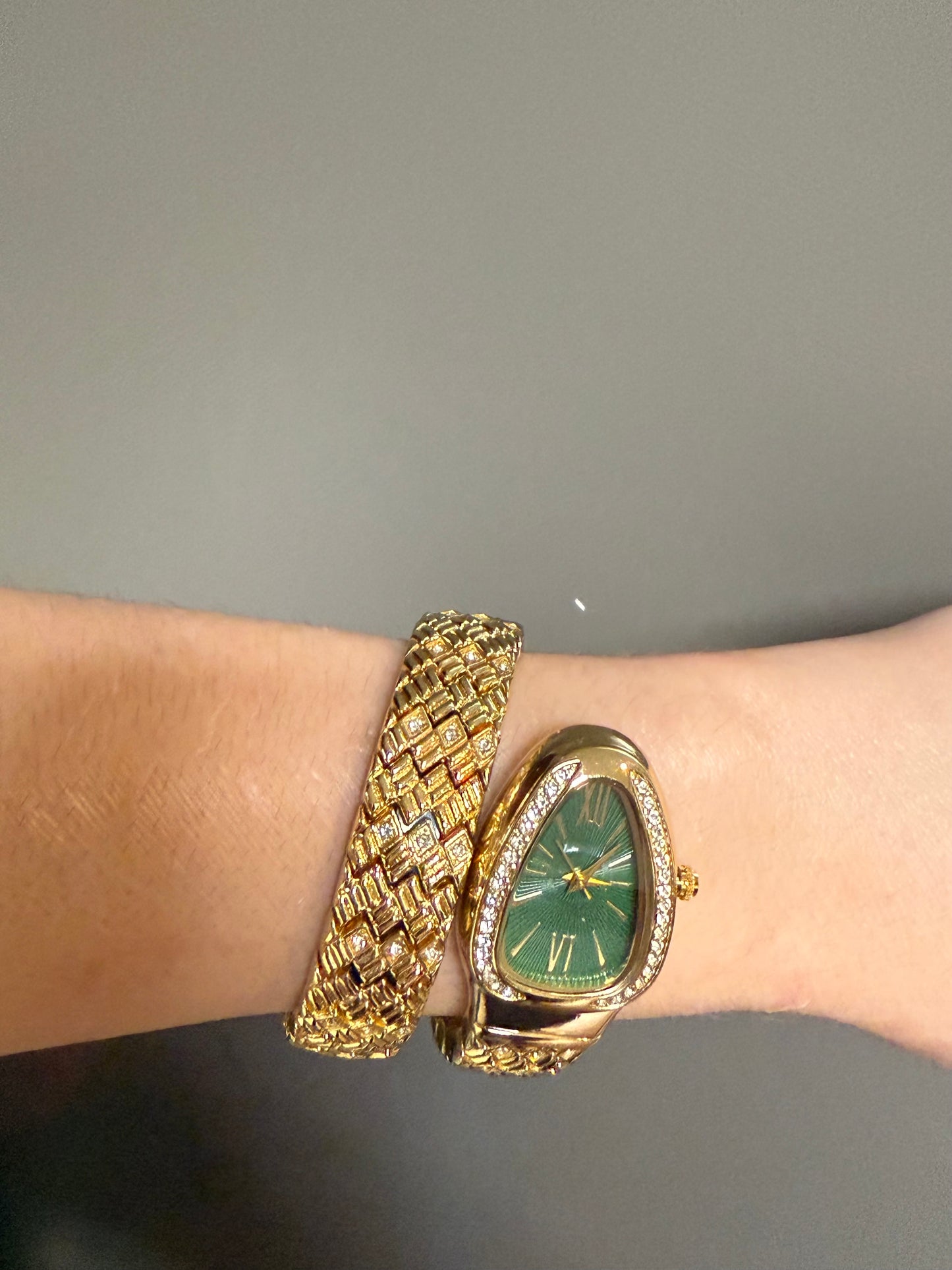 Women's Gold Snake Watch, Gold Wrap Watch, Vintage Watch