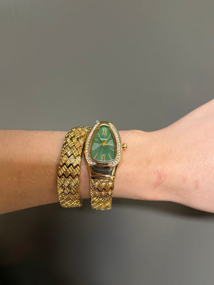 Women's Gold Snake Watch, Gold Wrap Watch, Vintage Watch