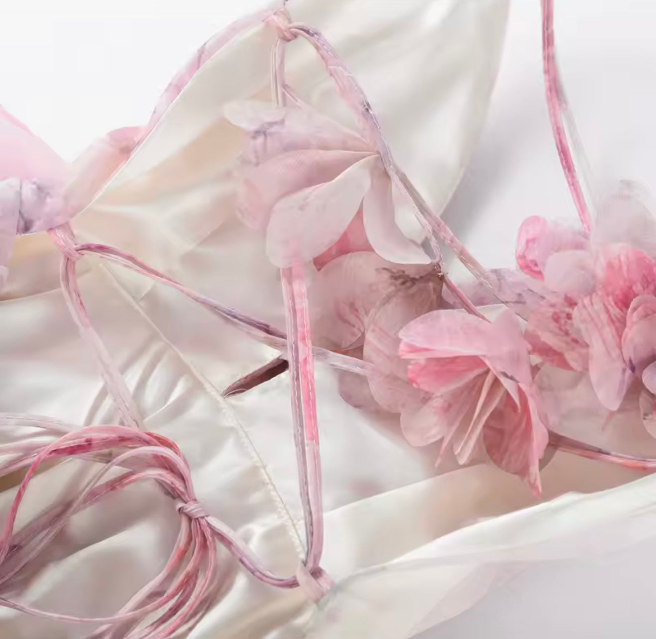Pink Floral Ruffled Open Back Mini Dress