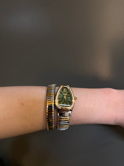 Women's Gold Watch, Snake Gold Watch, Wrap Watch, Vintage Watch, Gemstone Watch, Women's Watch, Vintage Inspired Watch, Gift for Her