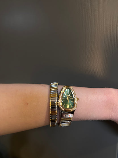 Women's Gold Watch, Snake Gold Watch, Wrap Watch, Vintage Watch, Gemstone Watch, Women's Watch, Vintage Inspired Watch, Gift for Her