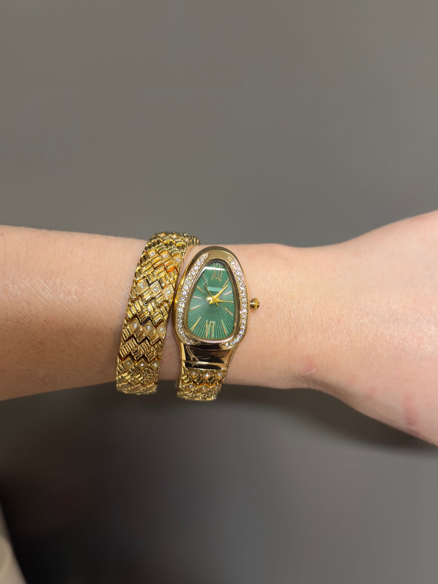 Women's Gold Snake Watch, Gold Wrap Watch, Vintage Watch