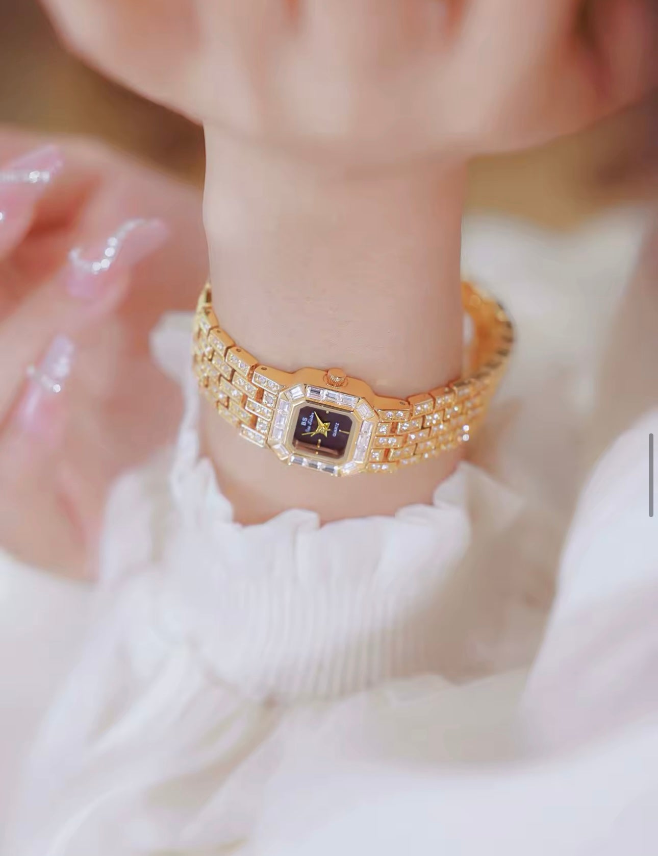 Women’s Vintage Inspired Gold Watch Gold Gemstone Watch Vintage Watch