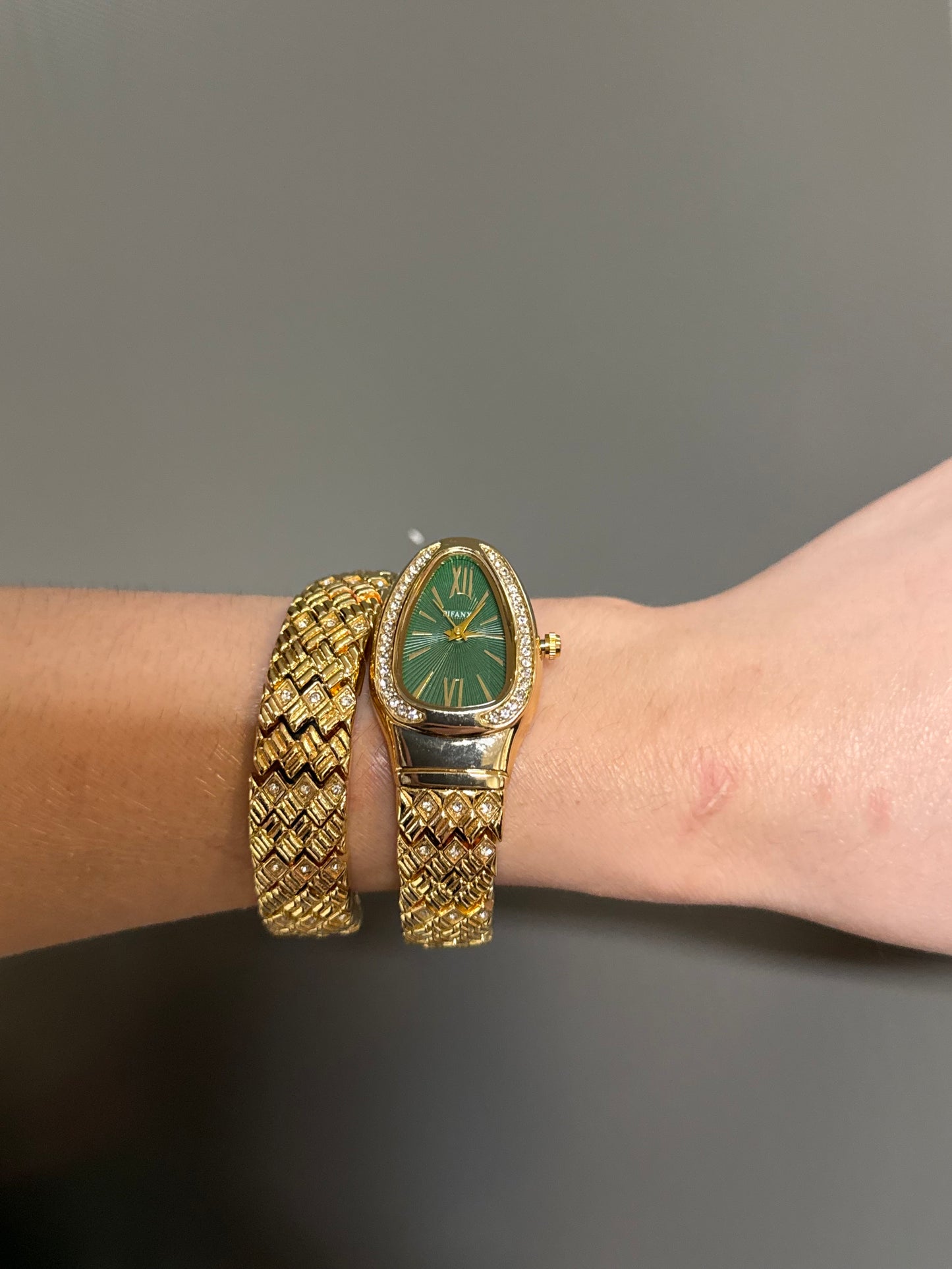 Women's Gold Snake Watch, Gold Wrap Watch, Vintage Watch