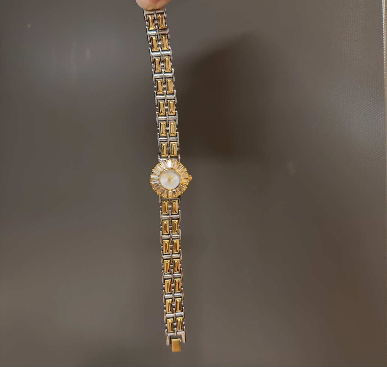 Women's Vintage Gold Watch, Silver and Gold Crystal Gemstone Watch, Unique Watch, Vintage Inspired Watch