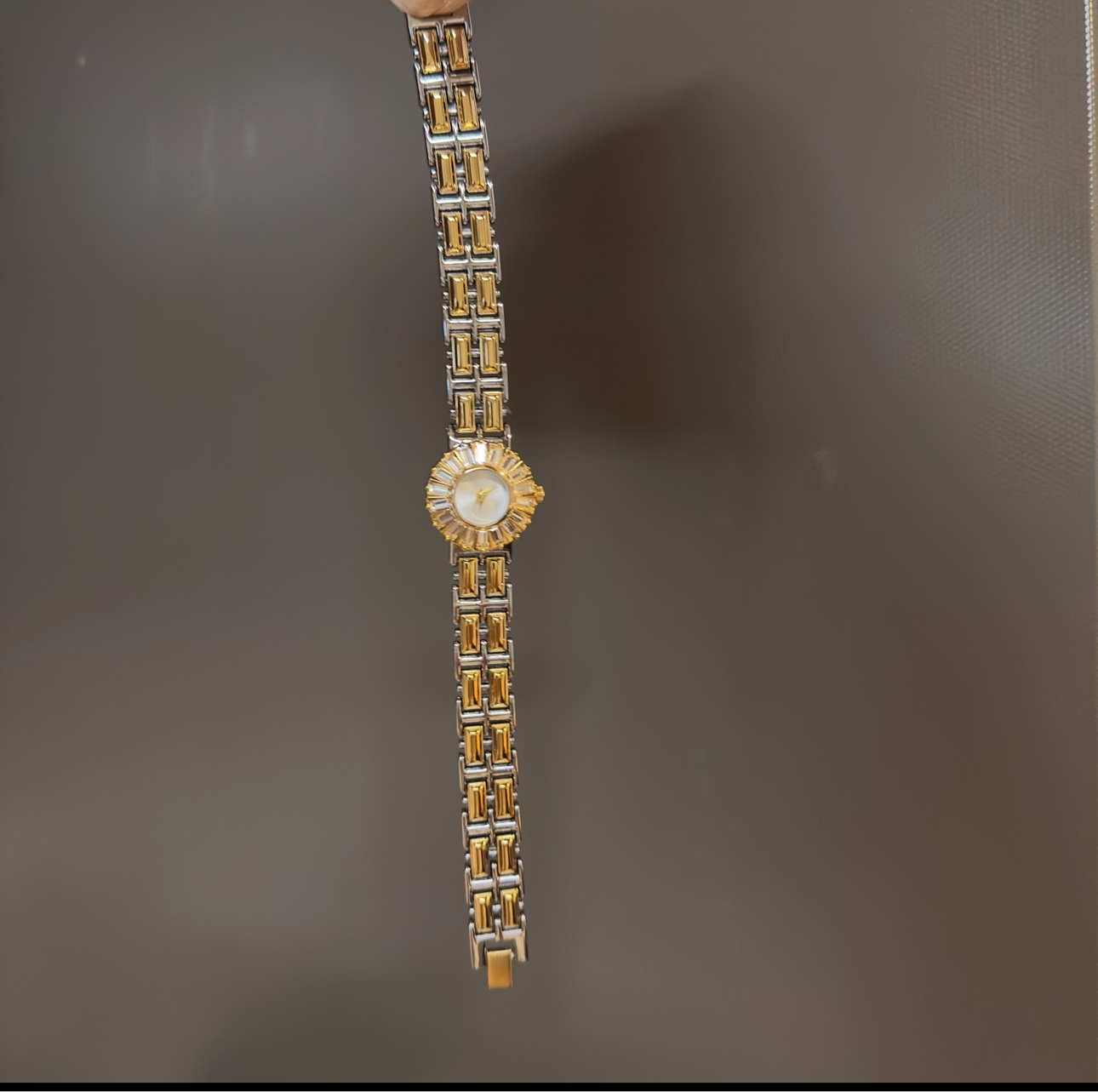 Women's Vintage Gold Watch, Silver and Gold Crystal Gemstone Watch, Unique Watch, Vintage Inspired Watch