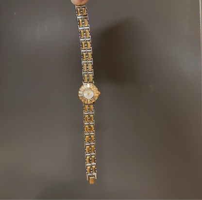 Women's Vintage Gold Watch, Silver and Gold Crystal Gemstone Watch, Unique Watch, Vintage Inspired Watch