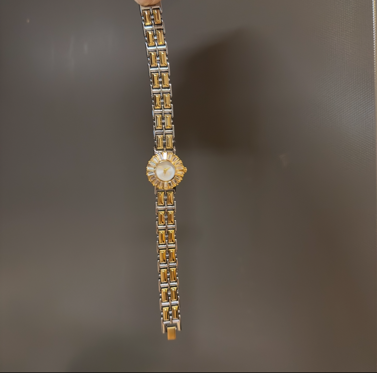 Women's Vintage Gold Watch, Silver and Gold Crystal Gemstone Watch, Unique Watch, Vintage Inspired Watch