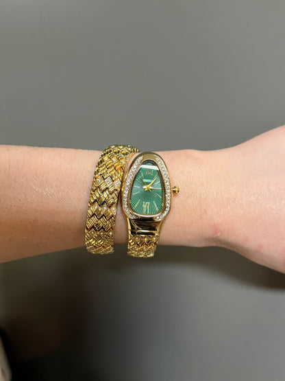 Women's Gold Snake Watch, Gold Wrap Watch, Vintage Watch