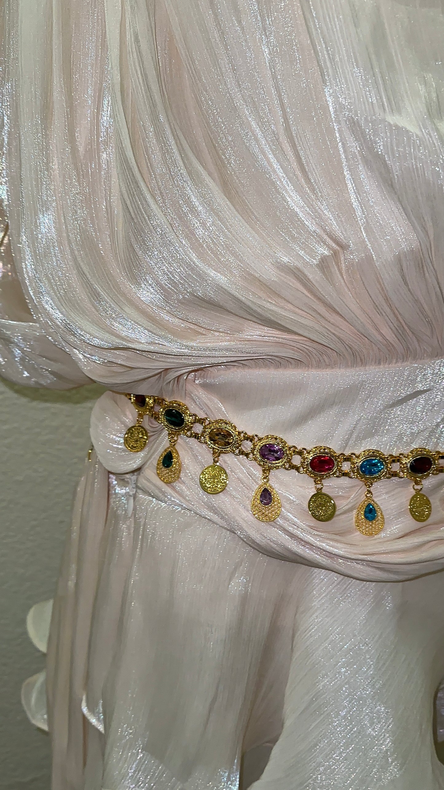 Boho Gold Gemstone Belt Tassel Belt Boho Coin Chain Belt