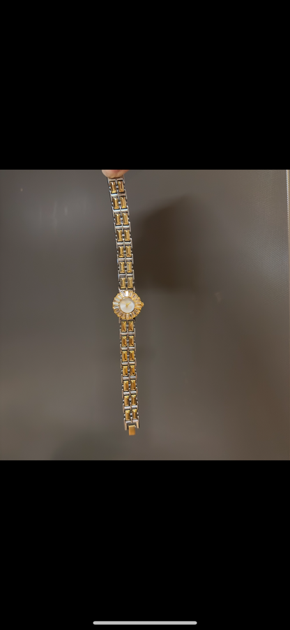 Women's Vintage Gold Watch, Silver and Gold Crystal Gemstone Watch, Unique Watch, Vintage Inspired Watch