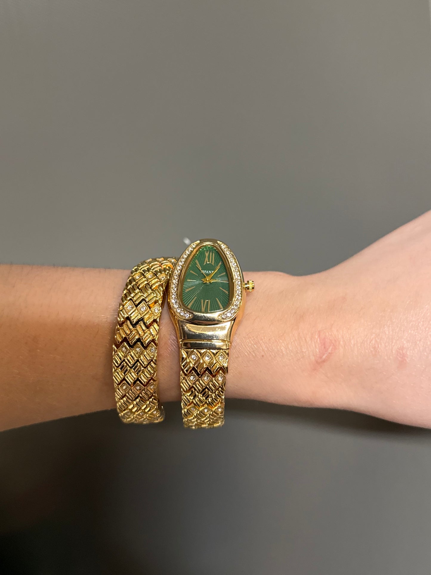 Women's Gold Snake Watch, Gold Wrap Watch, Vintage Watch