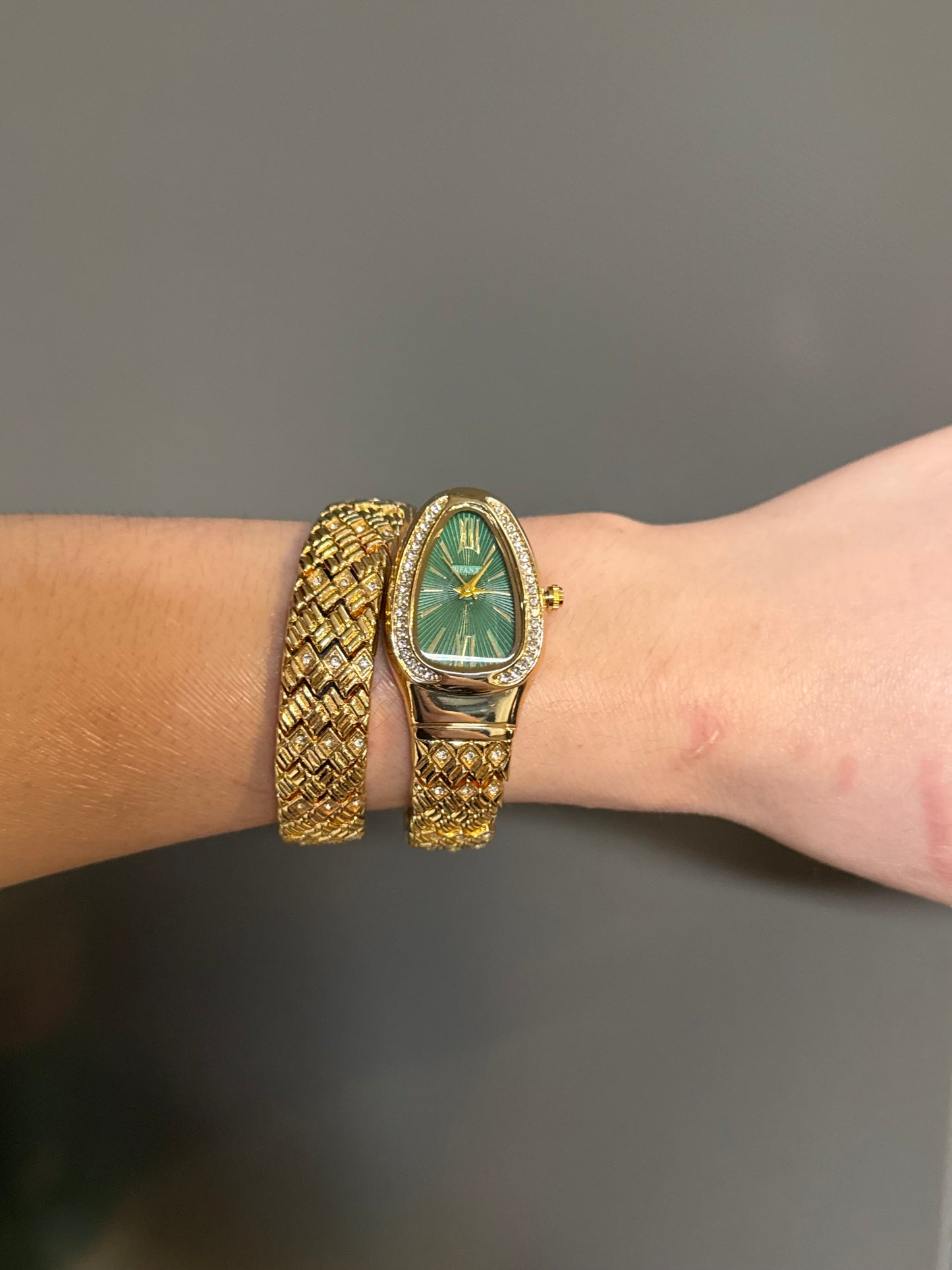 Women's Gold Snake Watch, Gold Wrap Watch, Vintage Watch