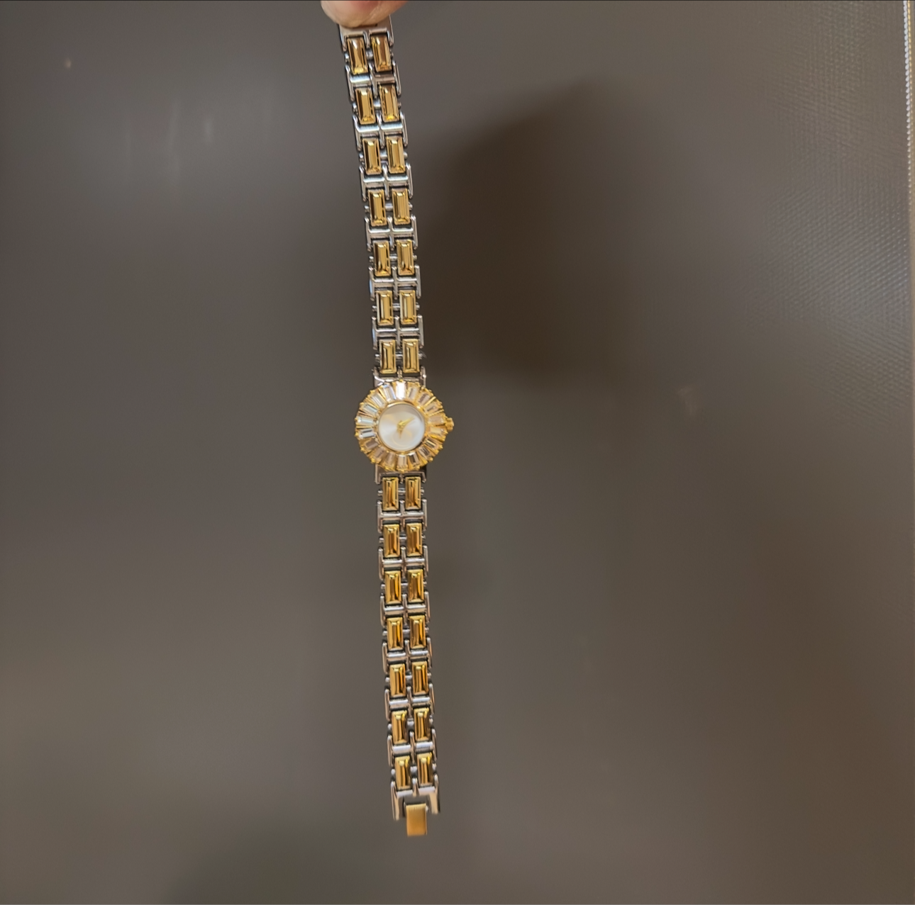 Women's Vintage Gold Watch, Silver and Gold Crystal Gemstone Watch, Unique Watch, Vintage Inspired Watch