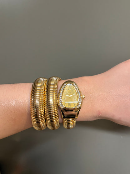 Women's Gold Snake Watch, Gold Wrap Watch, Vintage Watch