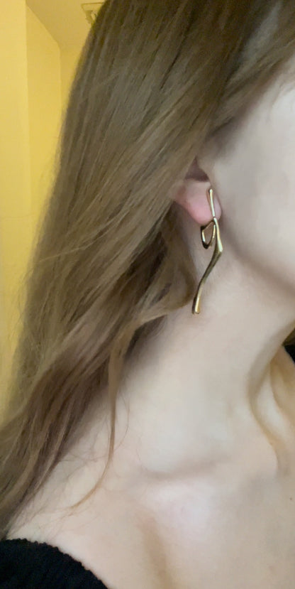 Gold Geometric Drop Earrings