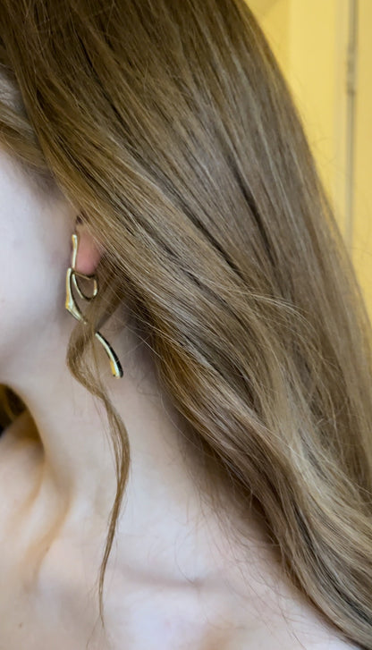 Gold Geometric Drop Earrings