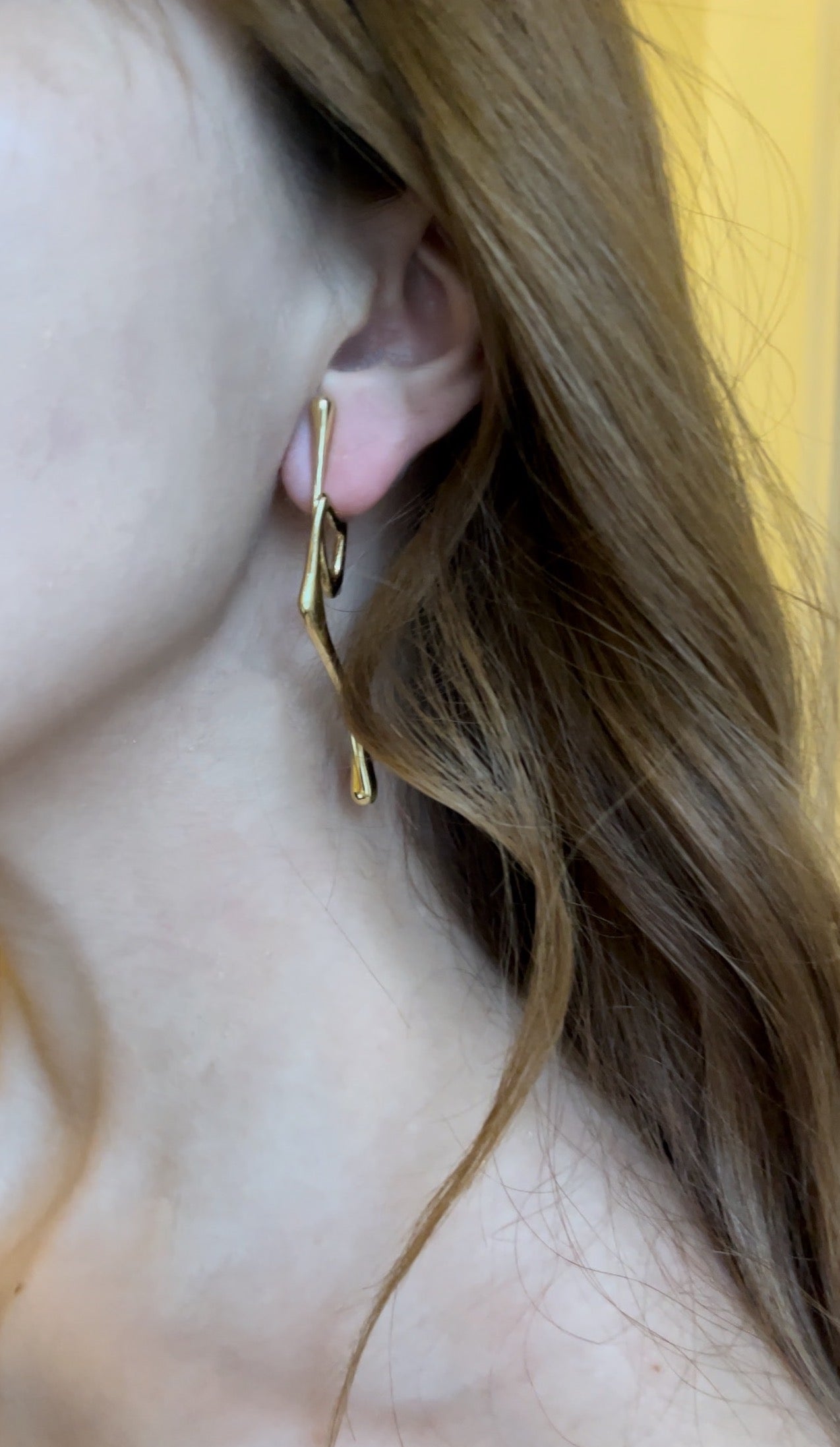 Gold Geometric Drop Earrings